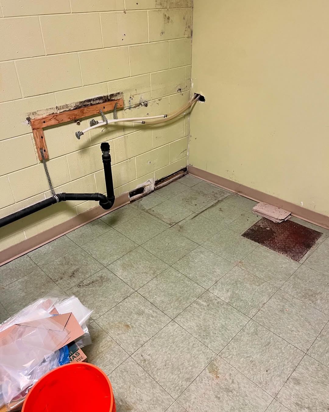 Removal of existing kitchenette, snd sink getting ready to do commercial grade flooring to bring (1)